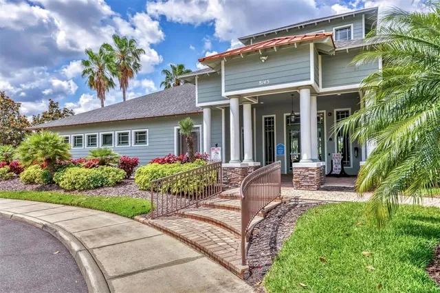 a view of a house with a patio
