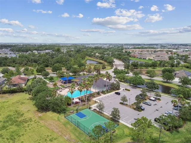 an aerial view of a city