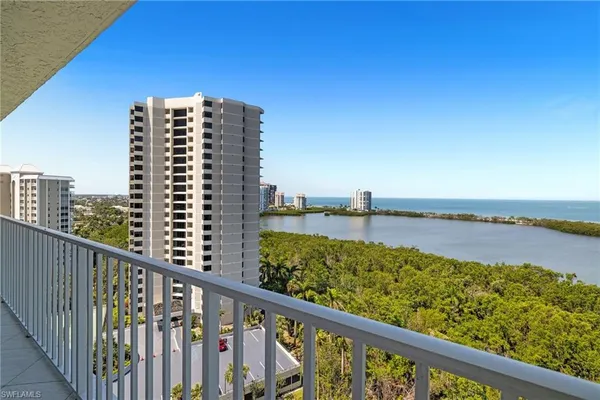 a view of ocean from a balcony