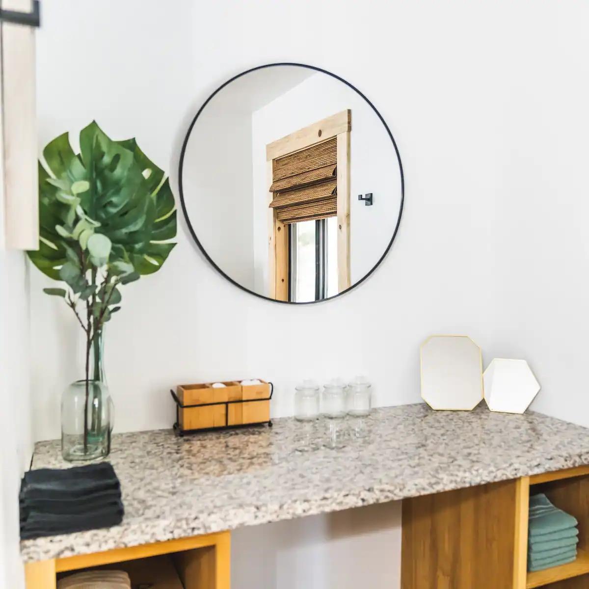 33209 Road 222 North Fork, CA 93643 - Photo 12 of 23 a bathroom with a granite countertop sink and a mirror