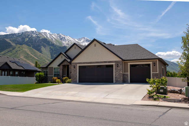 646 East 1400th Street North Mapleton, UT 84664 - Photo 2 of 78 Contemporary residence featuring a multi-gabled roofline and a stone and siding facade