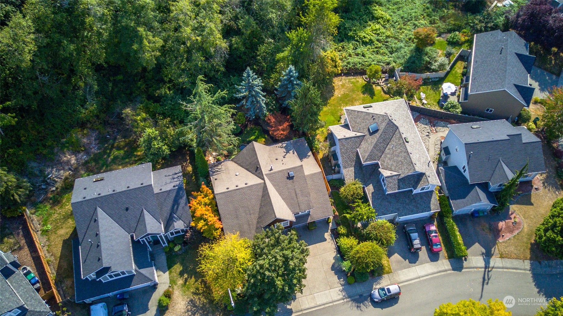 23303 8th Place West Bothell, WA 98021 - Photo 28 of 33 an aerial view of residential house with outdoor space and trees all around