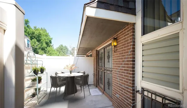 a view of a outdoor seating area