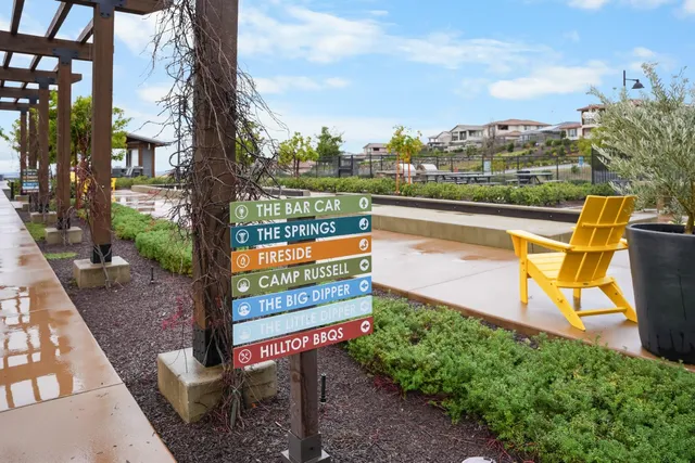 a view of a roof deck with couches and sky view