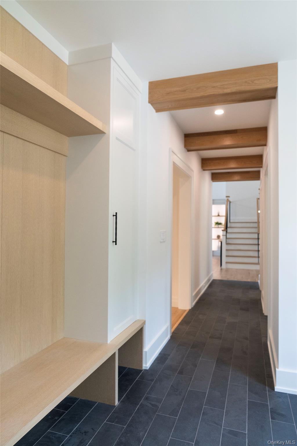 465 Ripple Water Lane Southold, NY 11971 - Photo 33 of 46 Mudroom featuring beam ceiling and recessed lighting