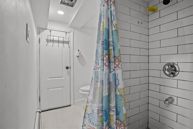 a bathroom with a shower
