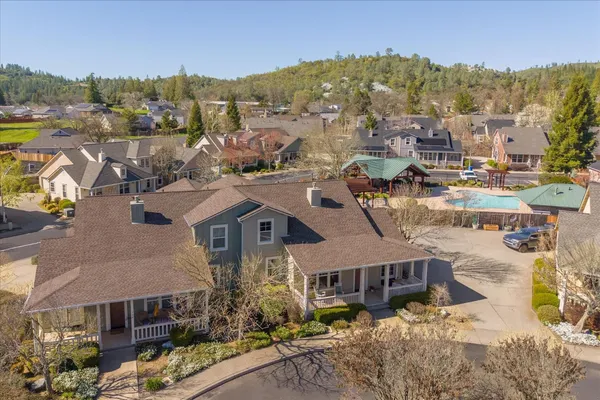 an aerial view of multiple house