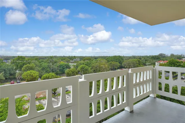 a view of a city from a balcony