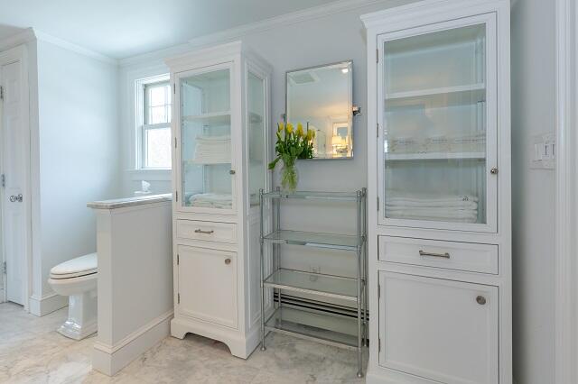 56 Nickerson Road Cotuit, MA 02635 - Photo 23 of 36 a bathroom with a shower and a toilet