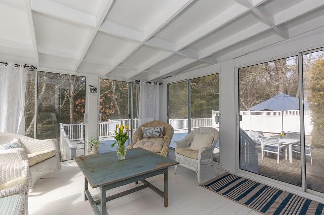 56 Nickerson Road Cotuit, MA 02635 - Photo 4 of 36 a living room with furniture and a floor to ceiling window