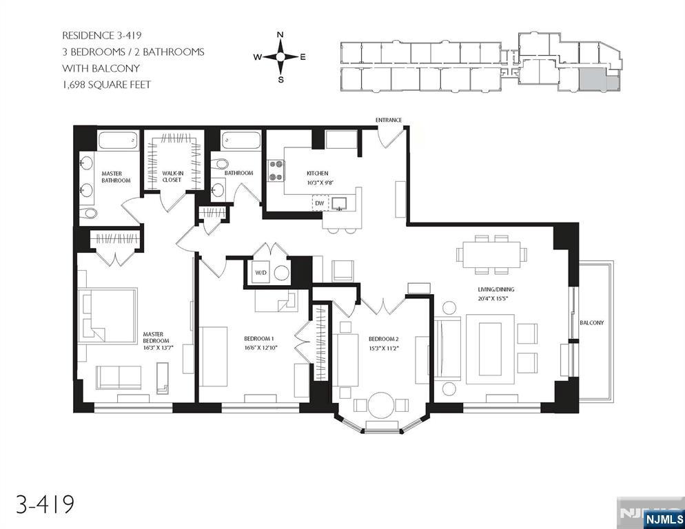 3219 City Place Edgewater, NJ 07020 - Photo 28 of 28 a picture of a floor plan