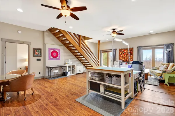 a living room with furniture