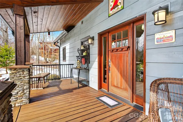 a balcony view with a sink