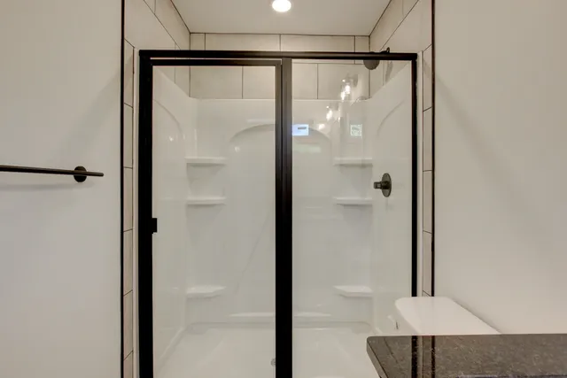 a bathroom with a shower