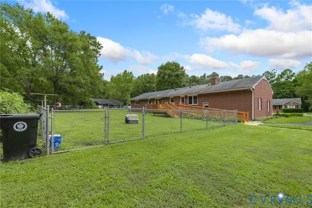 a view of a backyard with a garden
