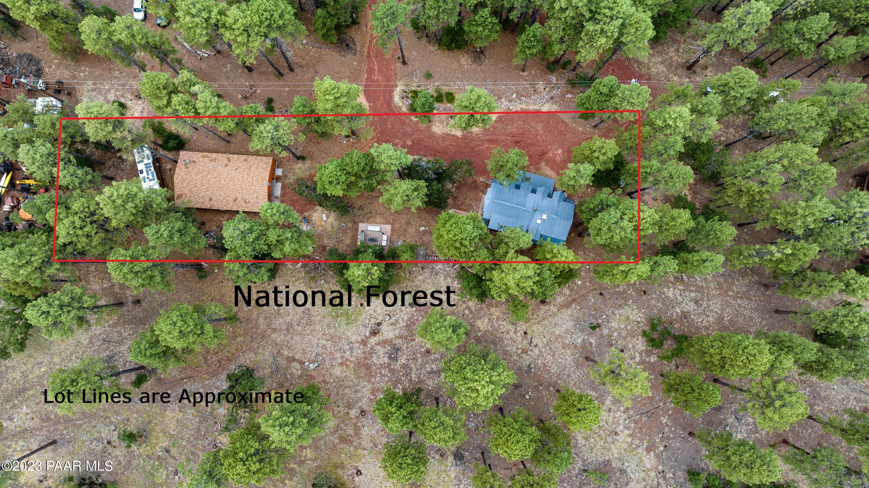 2831 South Perkinsville Road Williams, AZ 86046 - Photo 6 of 28 032_Aerial Lot Lines