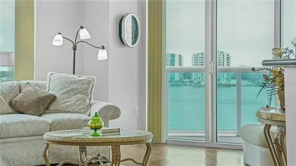 a living room with furniture