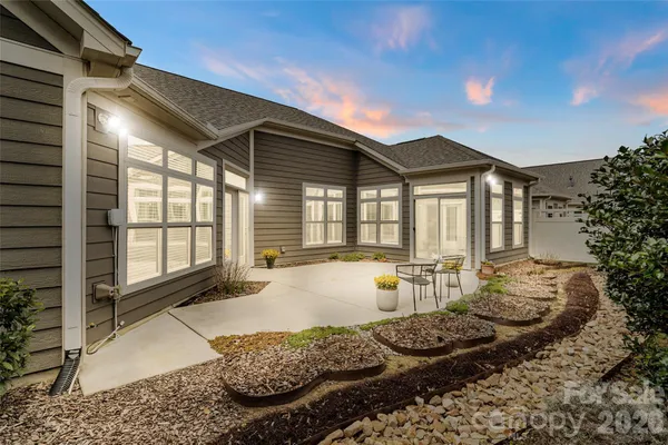 a view of a house with a patio