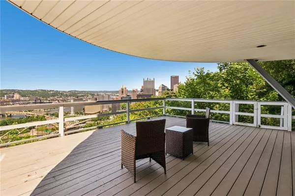 a view of a terrace with a couch