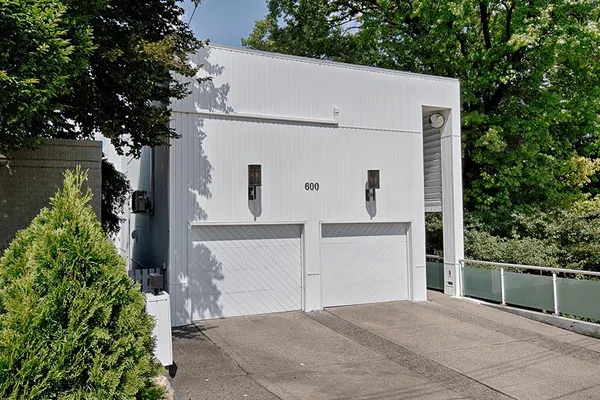a backyard of a house with lots of green space