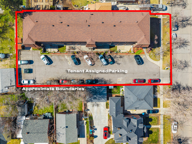 460 200 South Provo, UT 84606 - Photo 57 of 66 Aerial view of property and surrounding area with property parcel outlined