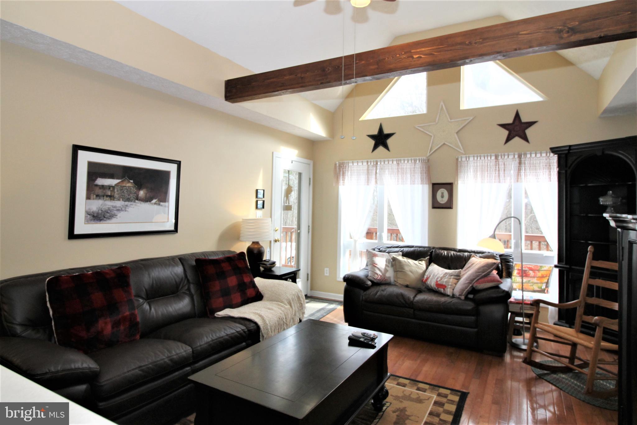 Family room front entrance vaulted ceiling