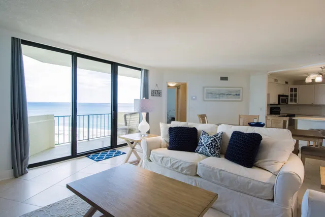 a view of swimming pool from a balcony