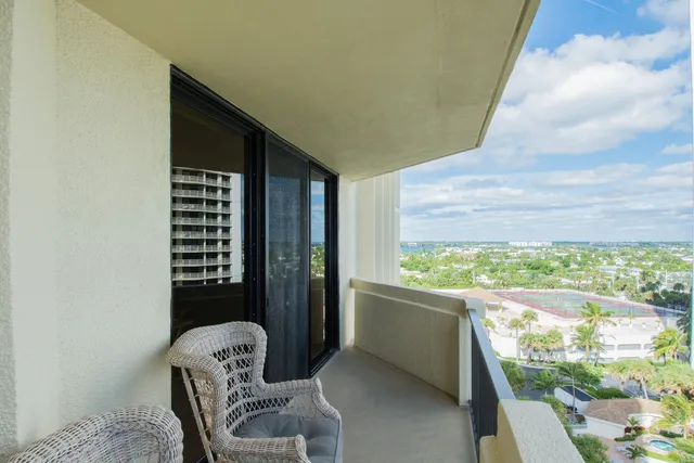 a view of a city with an ocean view