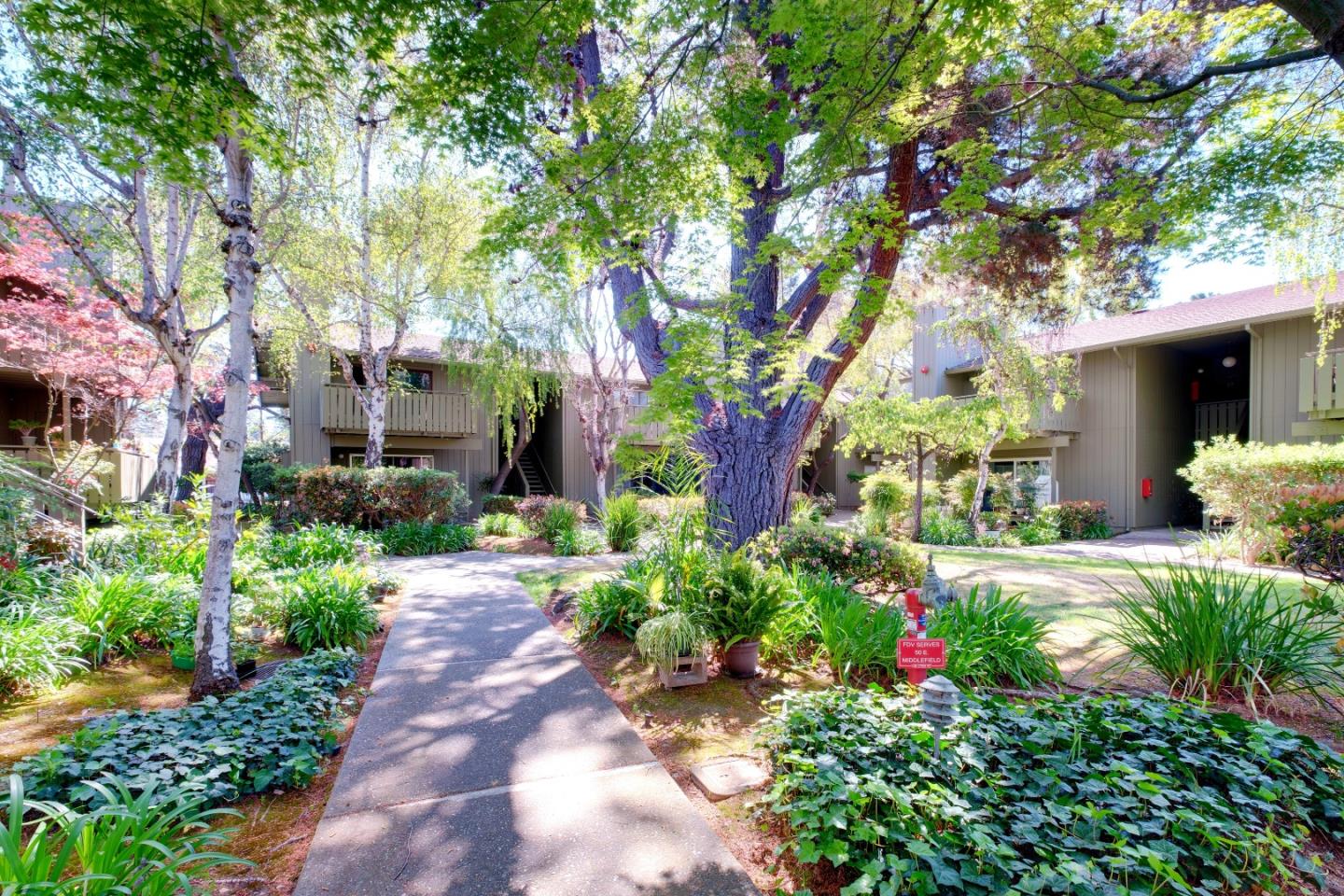 50 East Middlefield Road, Unit 40 Mountain View, CA 94043 - Photo 7 of 41 a front view of a house with a yard and fountain