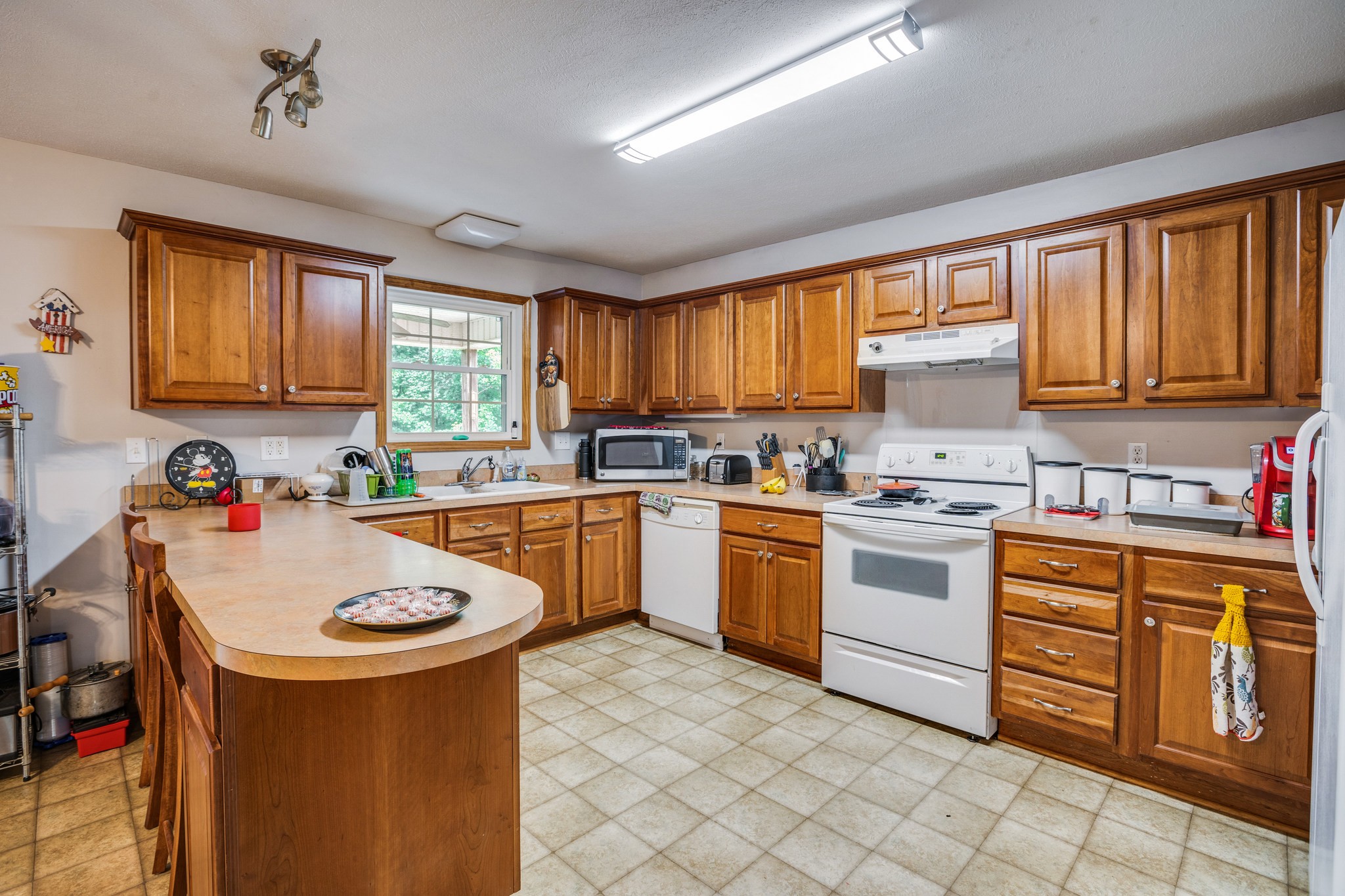420 Sands Road Pulaski, TN 38478 - Photo 13 of 36 a kitchen with granite countertop a sink appliances cabinets and a window