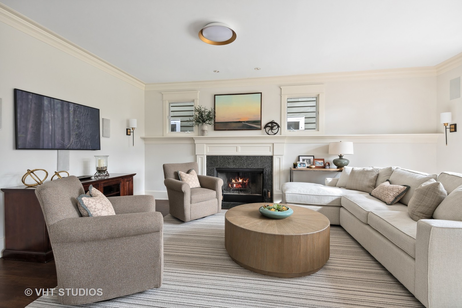 1411 Maple Avenue Wilmette, IL 60091 - Photo 9 of 41 a living room with furniture and a fireplace