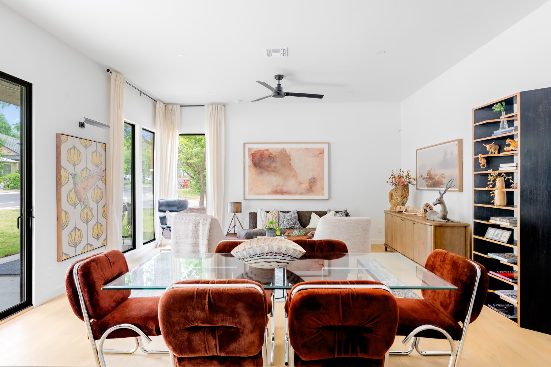 4911 Duval Street Austin, TX 78751 - Photo 9 of 33 a view of a dining room with furniture window and outside view