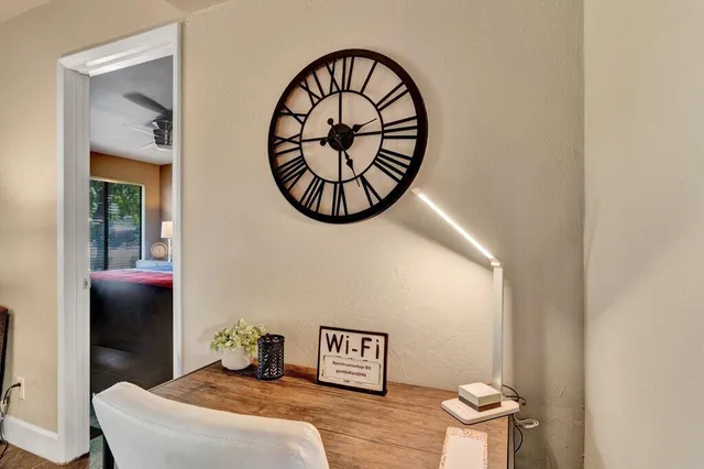 a view of a hallway with entryway