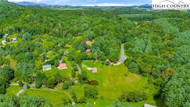 a view of a big yard with large trees