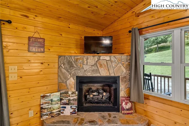 a fireplace with a wooden floor