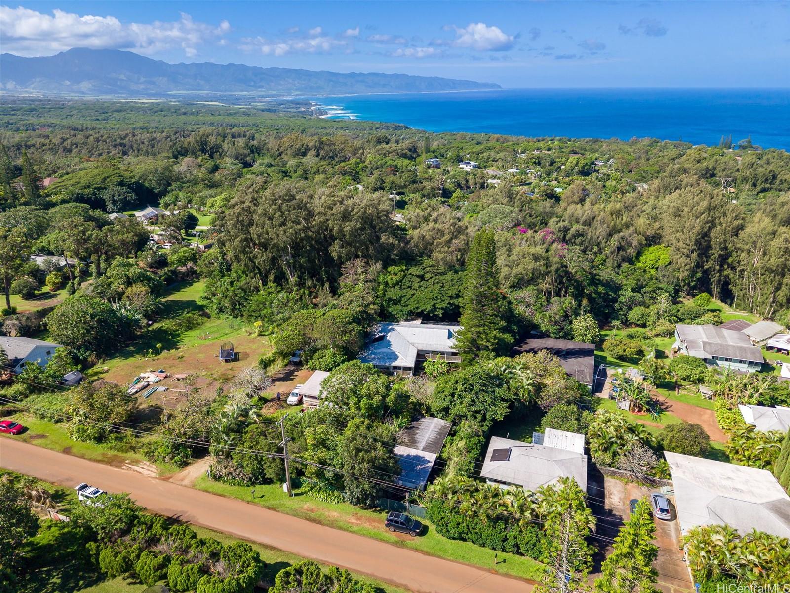 59-543 Alapio Road Haleiwa, HI 96712 - Photo 3 of 20 an aerial view of residential house with outdoor space