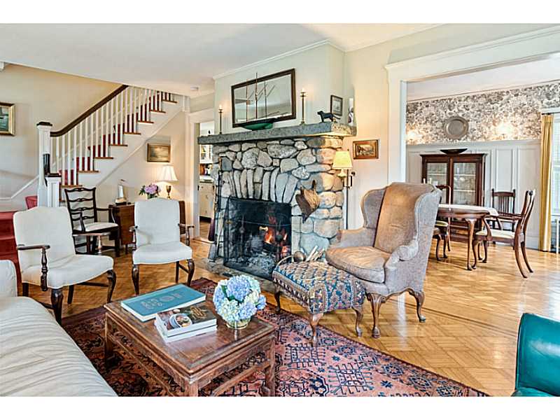43 South Pier Road Narragansett, RI 02882 - Photo 4 of 25 Living Room. Fireplace seating.