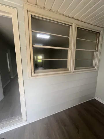 a view of a wooden door