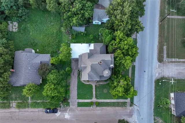 an aerial view of a house