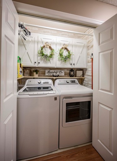 835 Spike Trail Murfreesboro, TN 37129 - Photo 15 of 24 a view of washer and dryer with wooden floor