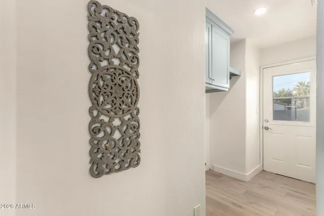 a view of a room with racks