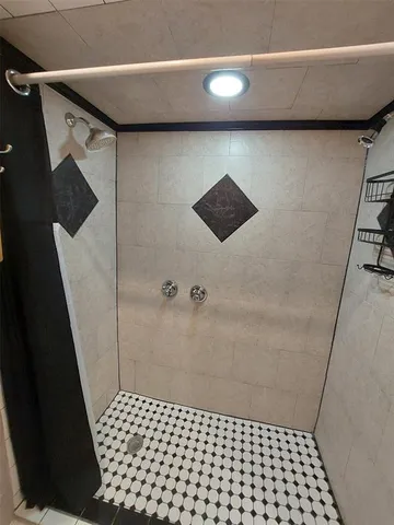 a bathroom with a shower