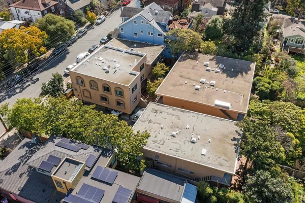 an aerial view of a house