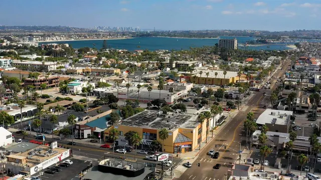 an aerial view of a city