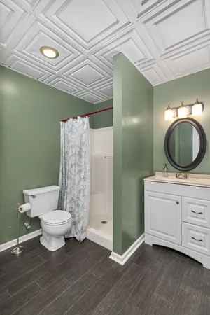 a view of a lake with a city