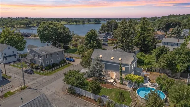 an aerial view of multiple house