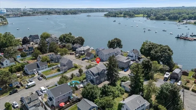 an aerial view of multiple house