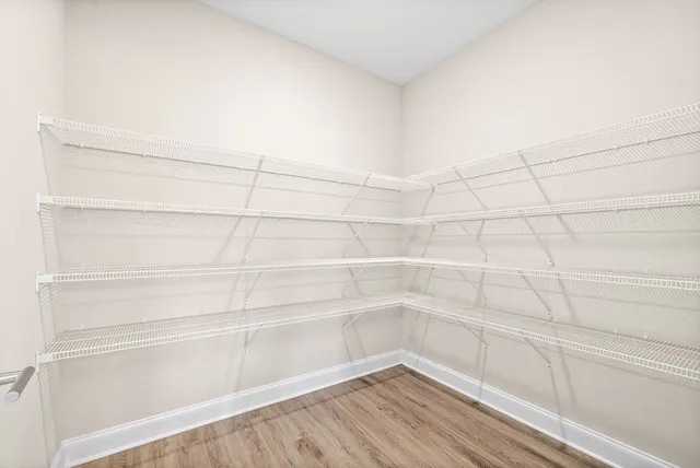 a empty closet with white paint