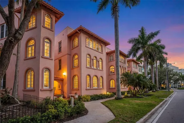 a front view of a building