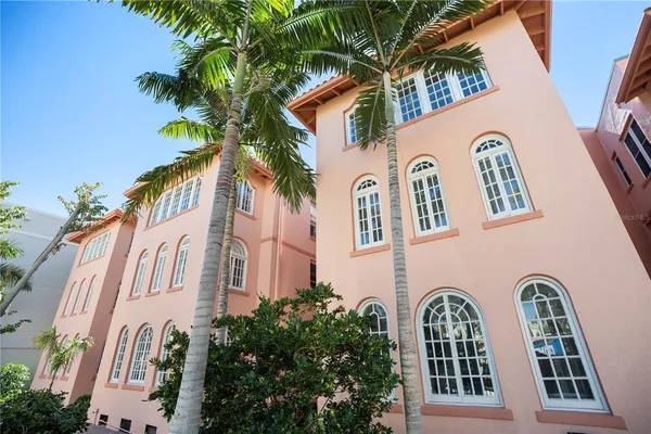 a view of a swimming pool with a garden
